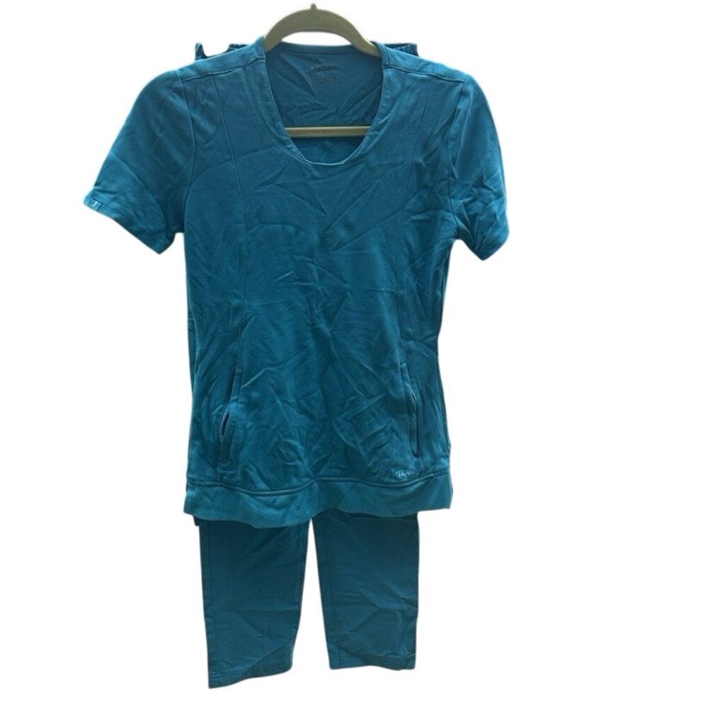 Jaanuu Women's Teal Blue Scrub Set Top XS Bottoms XXS Excellent Condtion